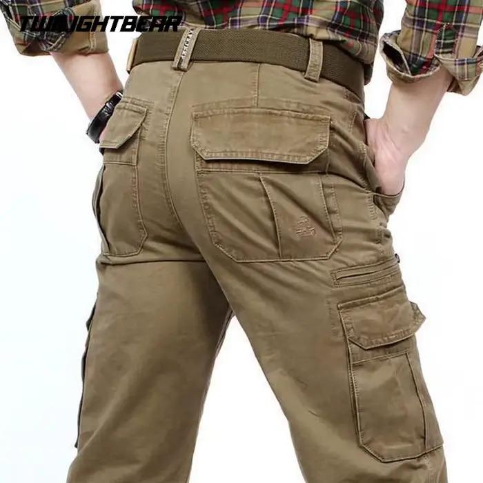 Pantalon cargo homme 100% coton poches multiples oversized qualité supérieure confort casual 30-48