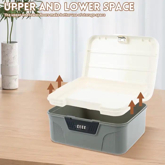 Boîte de rangement portable en plastique verrouillable avec serrure à code numérique