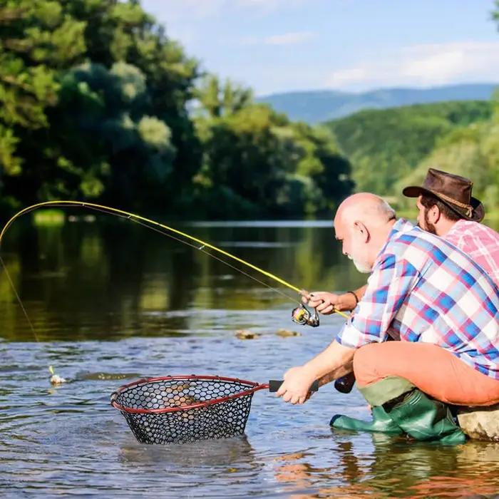 Filets de pêche portables en alliage d'aluminium ultraléger
