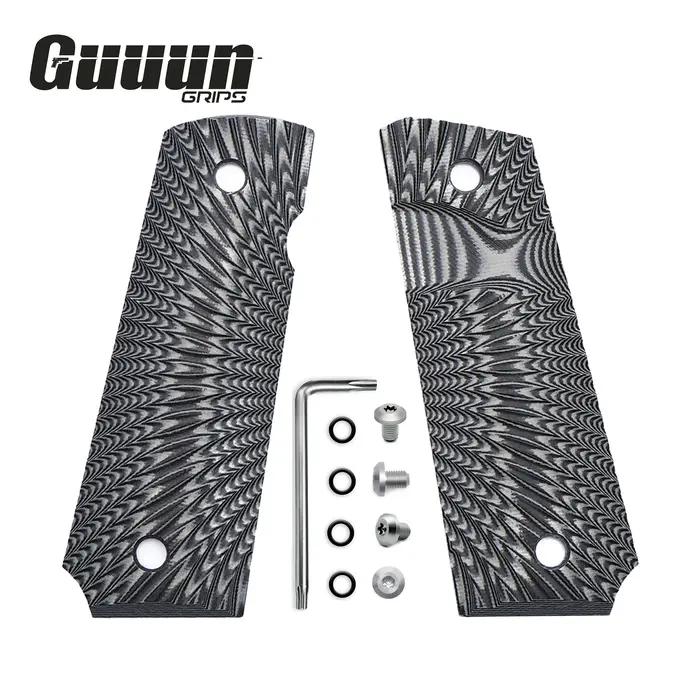 Guuun – G10 pour poignées minces 1911, coupe de sécurité, grande boule, Texture Sunburst