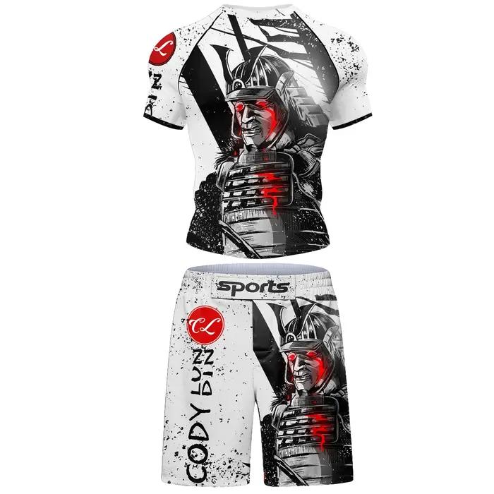 Ensembles courts de vêtements de Surf de plage populaires pour jiu jitsu Bjj No Gi Rashguard + Short