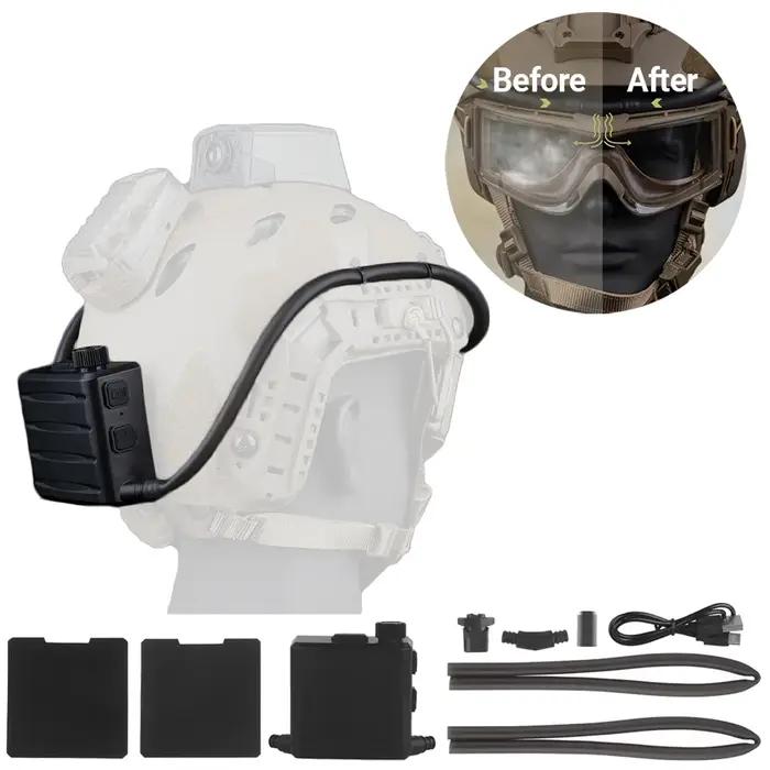 Masque airsoft anti-buée avec ventilateur - Montage casque tactique sécurité joint caoutchouc