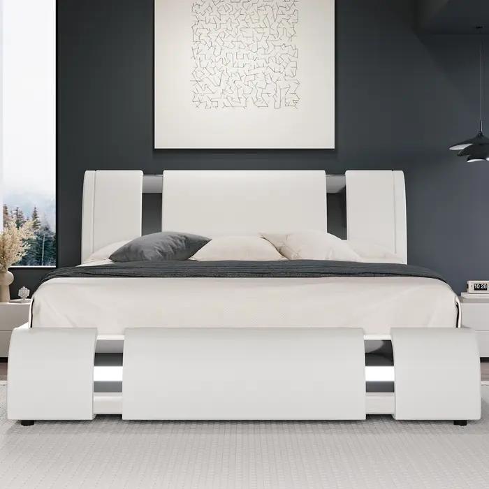 Cadre de lit moderne en similicuir OMIC pour salle de bain