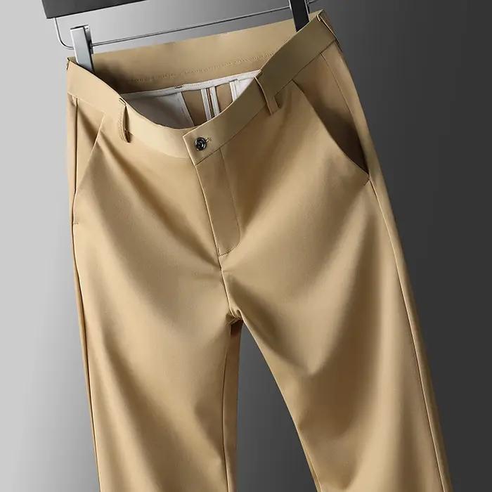 Pantalons décontractés d'affaires extensibles à quatre voies pour hommes