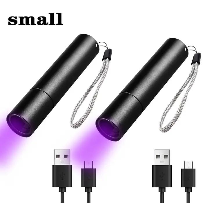 Lampe de poche ultraviolette Rechargeable par USB 365nm