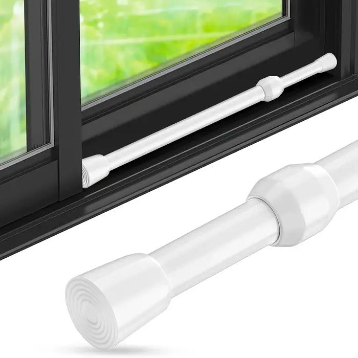 Barre de sécurité réglable en métal pour fenêtres et portes – Verrou coulissant sécurisé avec embouts en caoutchouc, protection antivol pour usage domestique