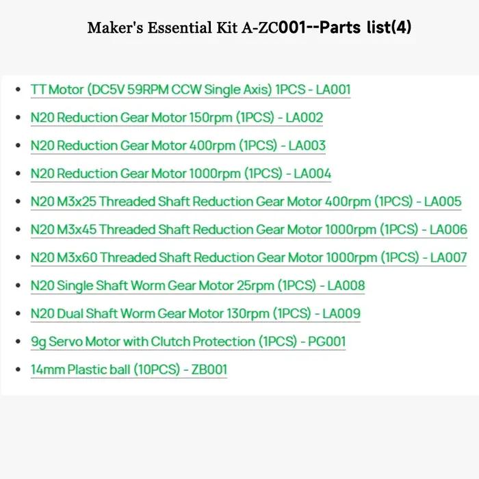 Kit essentiel du fabricant A-ZC001 pour laboratoire Bambu modèle bricolage laboratoire Bambu impression 3D bricolage modèle créatif pièces d'imprimante 3D