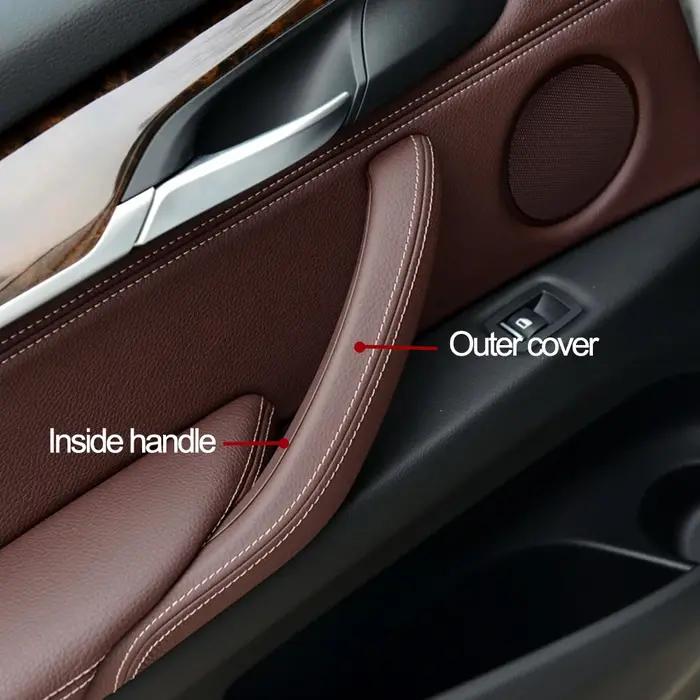 Ensemble de poignée de porte intérieure gauche droite améliorée avec housse extérieure en cuir pour