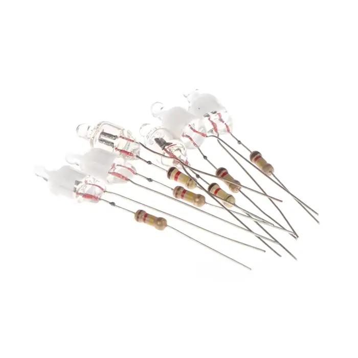 10 pièces indicateur néon vert rouge bleu signes 6mm lampe au néon lueur 2 fil de cuivre 6X13mm ampo