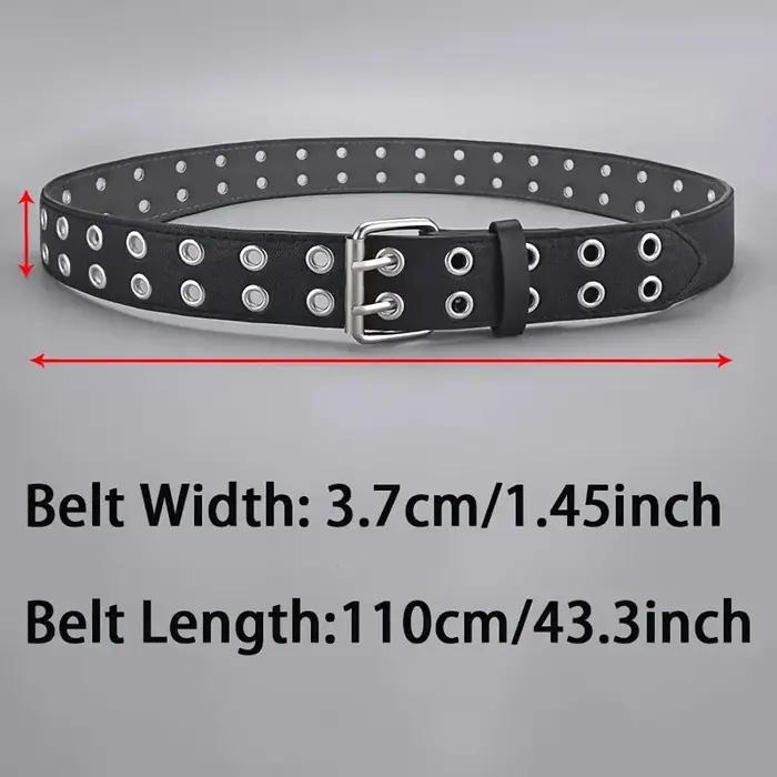 Ceinture tendance Simple à Double trou pour hommes et femmes, 1 pièce, Style Punk Hip Hop Rock, sous