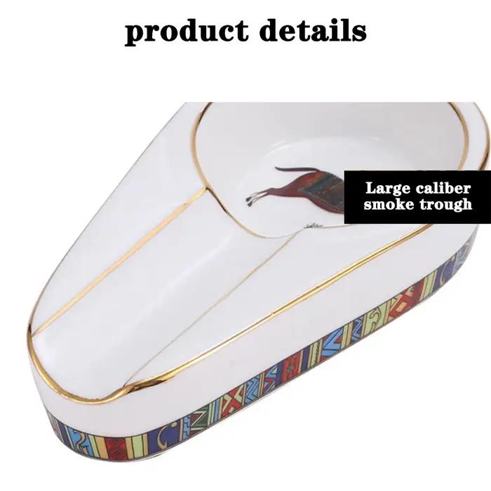 Cendrier portable en céramique rond pour maison, élégant gadget pour cigares, pour détente et occasions spéciales
