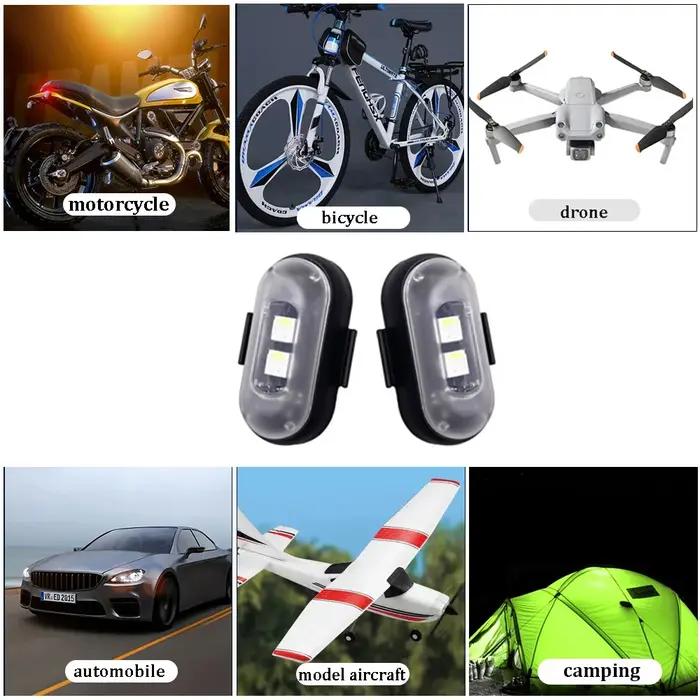 Lumières stroboscopiques d'avion Led rvb, lumières de moto, Position de Flash LED, lumière sans fil,