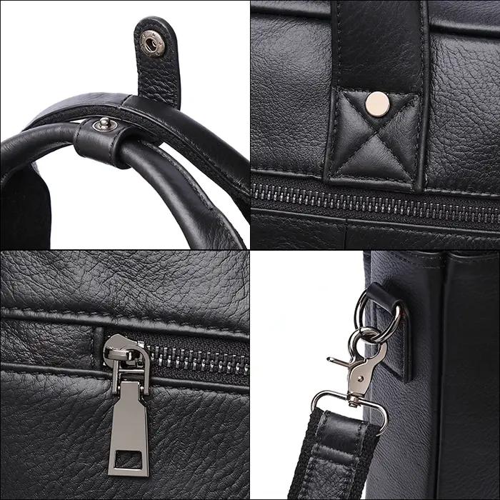 SCHLATUM Sac d'ordinateur de bureau en cuir véritable pour hommes, Porte-documents d'affaires, sacs