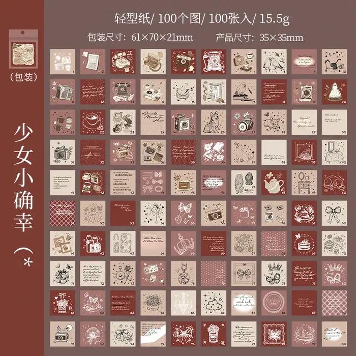 Journal GO 100 Pages matériel de vie de fille délicate livre matériel de vie quotidienne papier pour