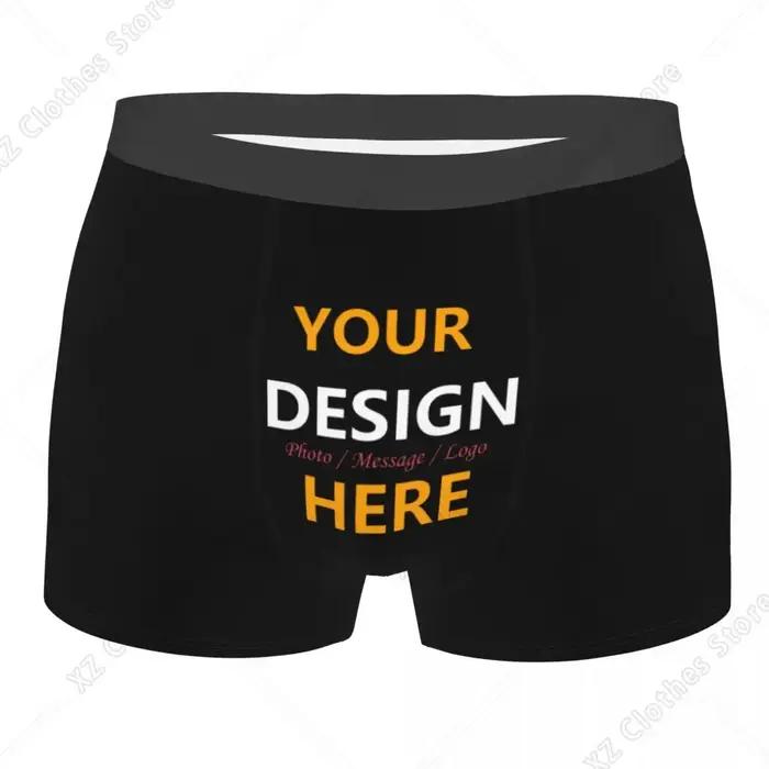 Boxers pour hommes personnalisables en polyester et spandex, confortables et respirants, idéals pour toutes occasions
