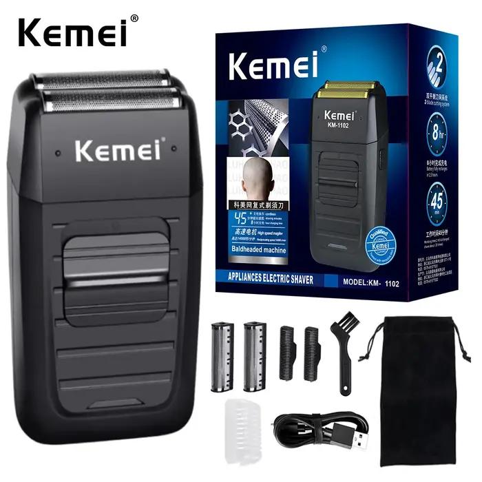 Kemei KM-1102 rasoir sans fil Rechargeable pour hommes double lame