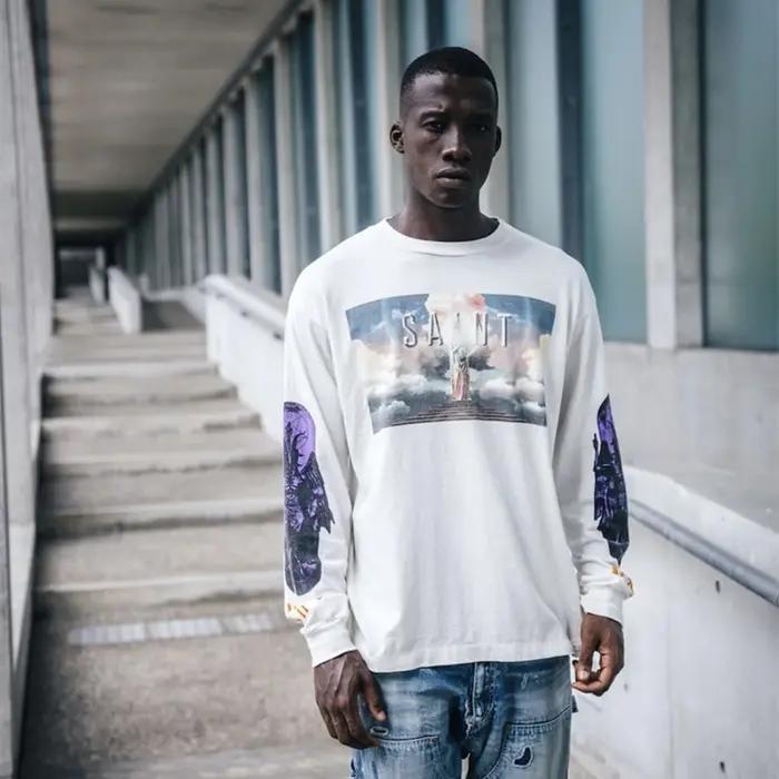 Yao Fashion OF MICHAEL-T-shirt vintage à manches longues pour hommes