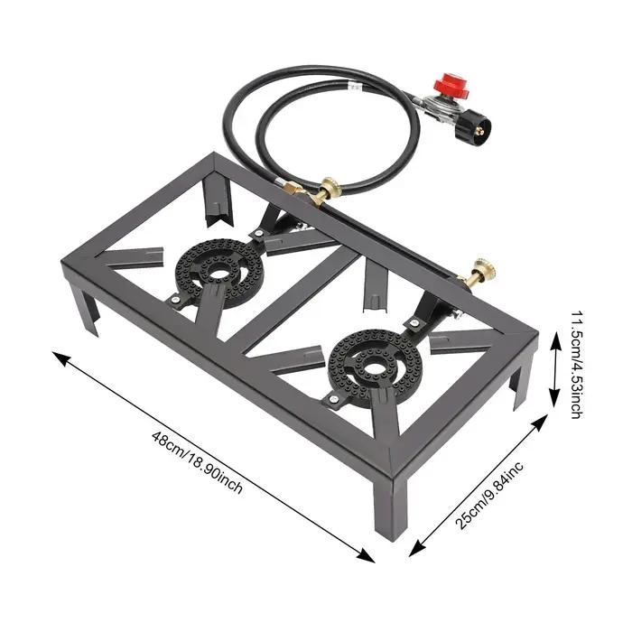 Réchaud de camp extérieur portable à double Eva, cuisinière à gaz propane, cuisinière à barbecue GPL
