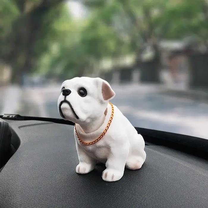 Tête mobile en forme de Husky jouet d'imitation en résine pour décoration de tableau de bord accessoire de voiture amusant et personnalisable occasions spéciales