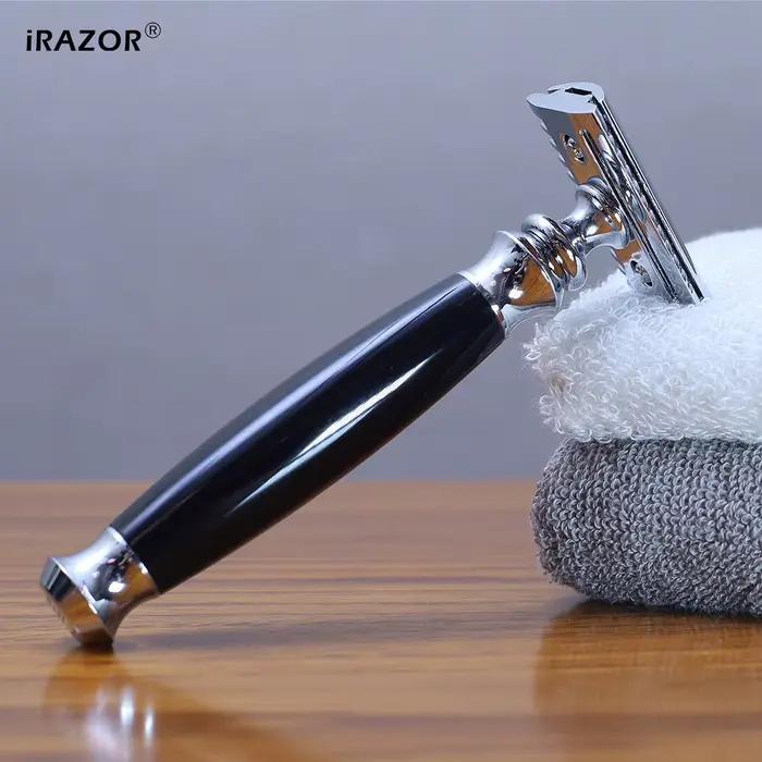 iRAZOR barbier Double bords rasoir de sécurité pour hommes-10 lames originales incluses épilation du