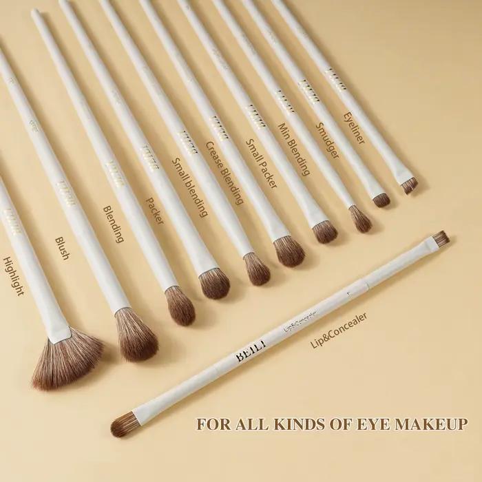 BEILI 15 pièces Beige Premium synthétique pinceaux de maquillage ensembles fond de teint correcteur