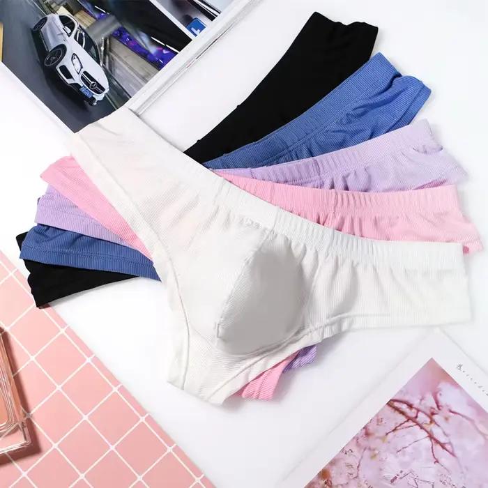 Boxer Sexy pour hommes, sous-vêtements en tissu côtelé, pochette en U, culotte respirante pour hommes, taille basse, Boxer Hombre