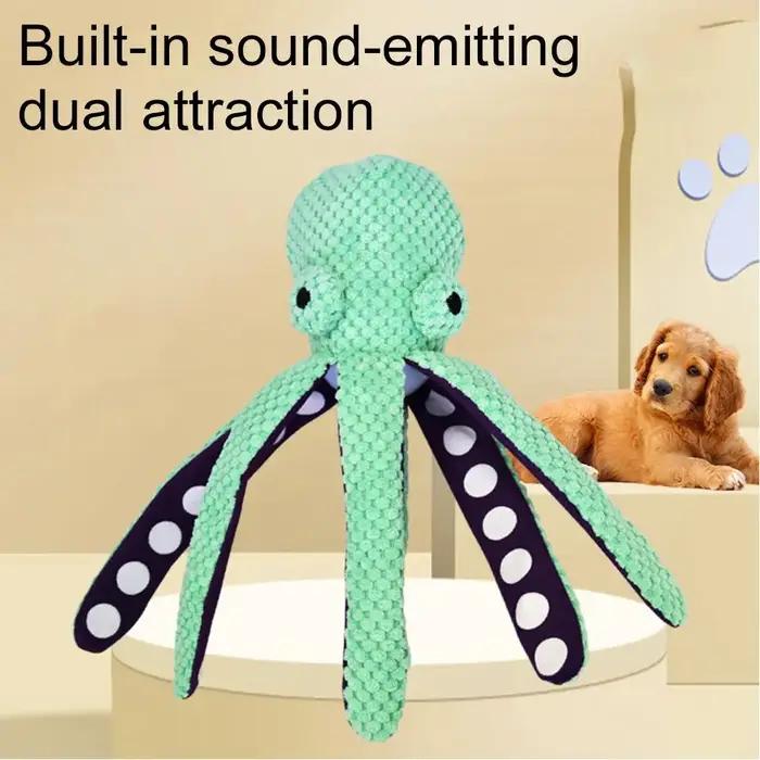 Jouet interactif en peluche poulpe pour animaux de compagnie