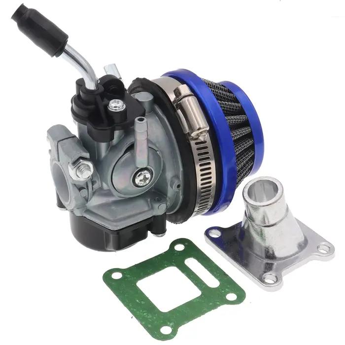 Carburateur Racing avec Collecteur d'Admission, Filtre à Air pour 2 Temps, 49cc, 66cc, 70cc, 80cc, Mini D343, Façades Pocket Bike, 19mm