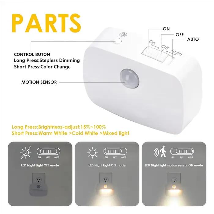 Veilleuse LED avec détecteur de mouvement intelligent, prise UE, applique murale pour la maison, all