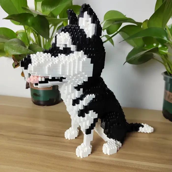 Blocs de construction pour chiens mignons en plastique ABS pour passionnés de construction et d'animaux, cadeau original pour occasions spéciales, améliore la communication et la créativité