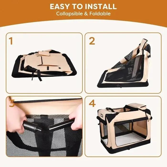 Cage de transport pliable pour chien et chat