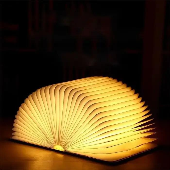 LED lampe de livre en bois enfants lampe de lecture USB lampe de Table de chevet 3 couleurs chambre