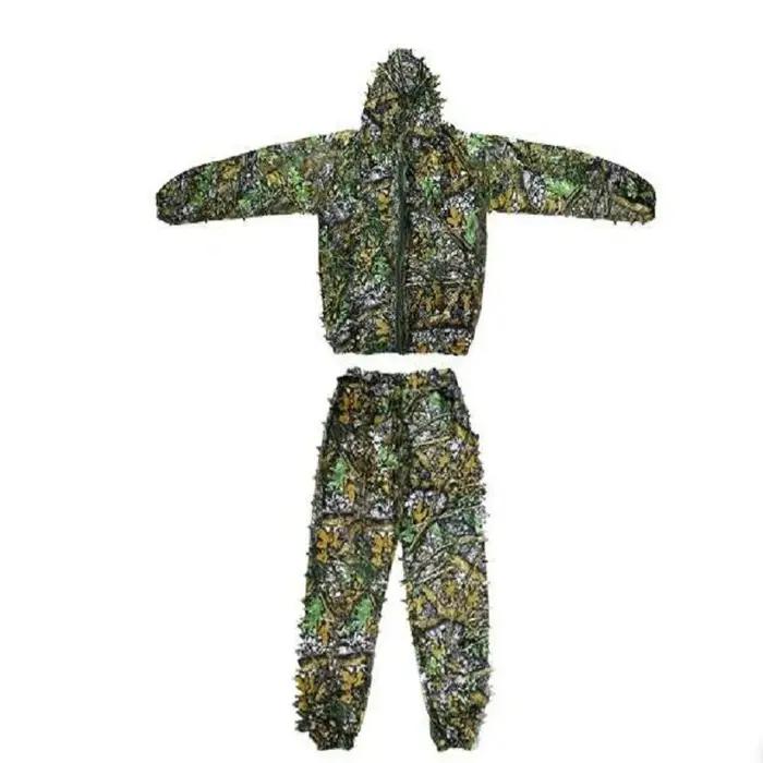 Hommes femmes en plein air Ghillie costume Camouflage vêtements Jungle costume CS formation feuilles