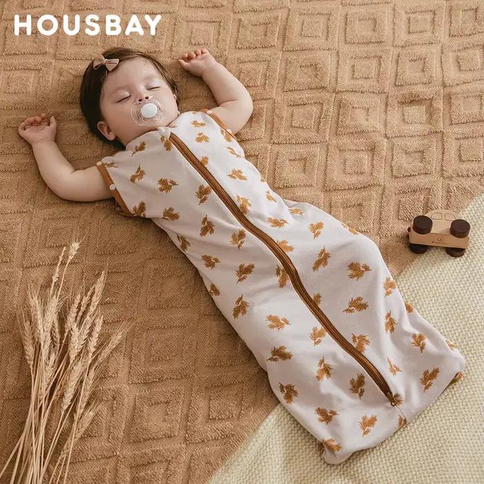Sac de couchage pour bébé, nouveau-né, sans manches, été, fin, 100% coton, doux, 2 voies, fermeture