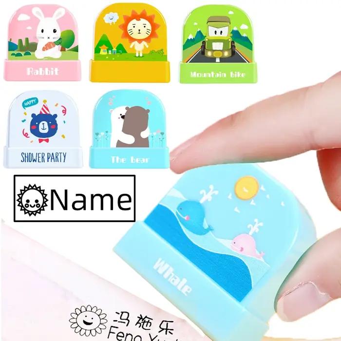 Sceaux de nom personnalisés imperméables non délavés pour enfants vêtements jouets transport animaux nature occasion spéciale enfants