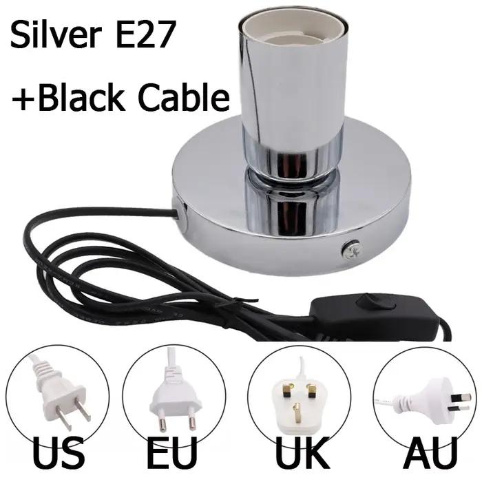 Nouveau AU UK US EU à E27 lumière LED cordon d'alimentation rallonge support de lampe chambre bureau décoratif désinfect