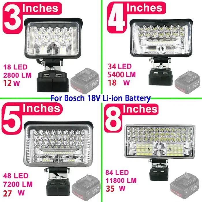 Lampe de travail LED lampe de poche torche USB adaptateur de chargeur de téléphone portable pour Bos