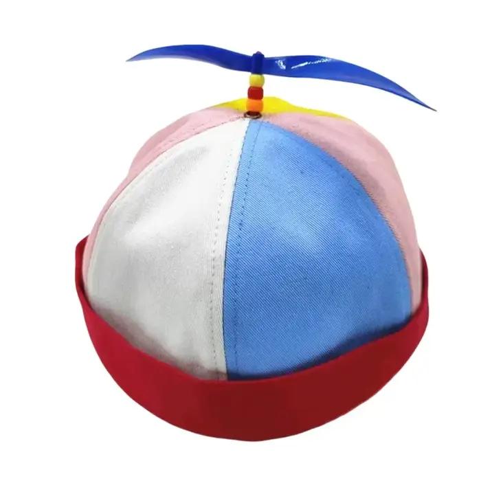 Casquette de soleil en bambou libellule arc-en-ciel pour enfants