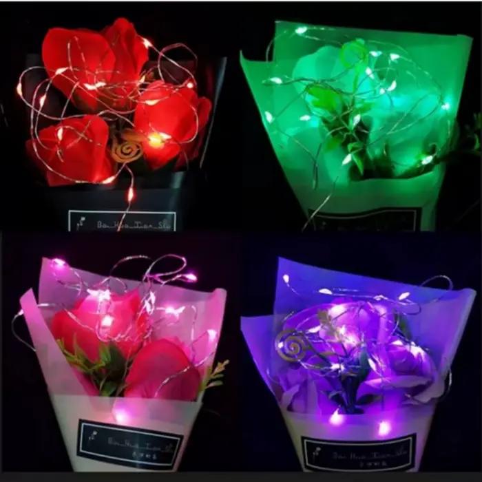 Avec batterie LED guirlandes lumineuses cuivre argent fil guirlande lumineuse fée lumières fête déco