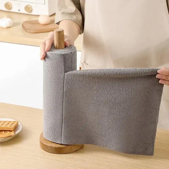 Lingette de nettoyage réutilisable, chiffon de cuisine domestique, rouleaux de serviettes en microfibre, chiffons à vaisselle, remplacement de serviettes en papier de lavage, 1 rouleau de 20 feuilles