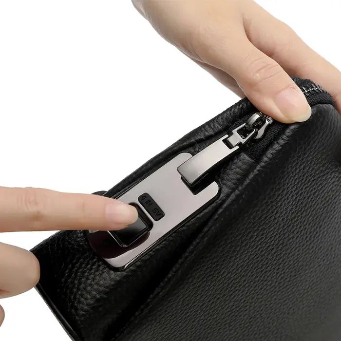 Portefeuille de sécurité pour sac à main avec serrure à empreinte digitale pour homme