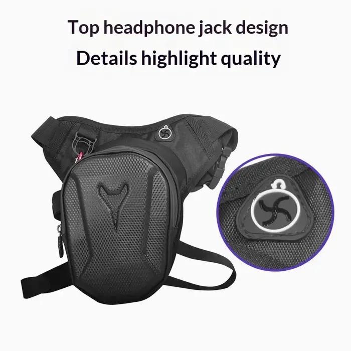 HOMEFISH 1PC noir moto jambe sac étanche cavalier taille sac cyclisme vélo sac à bandoulière équipement