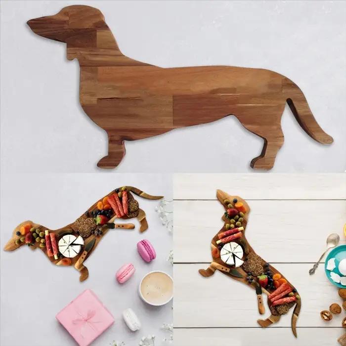 Dachshund Dog Queplate Cheese Board Cutting, Cute Christmas Board, 15.7"
