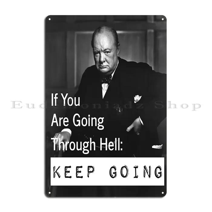 Plaque Winston Churchill Citations en Métal Vintage pour Décoration Murale Maison Occasions Spéciales