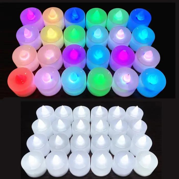 3/6/12/24 pièces sans flamme LED bougies chauffe-plat lumière de mariage bougies romantiques lumière