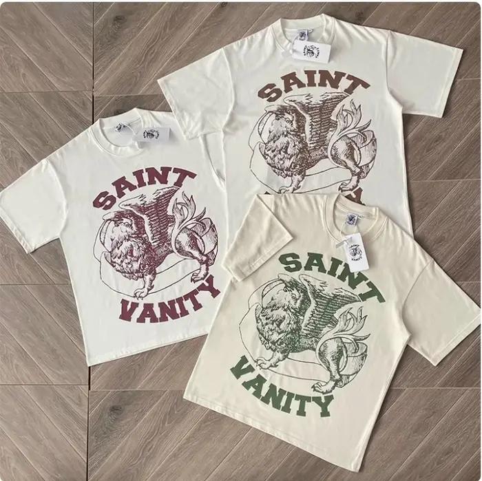 T-shirt Saint Vanity en coton pur pour hommes style décontracté avec logo imprimé pour l'été et toutes occasions spéciales