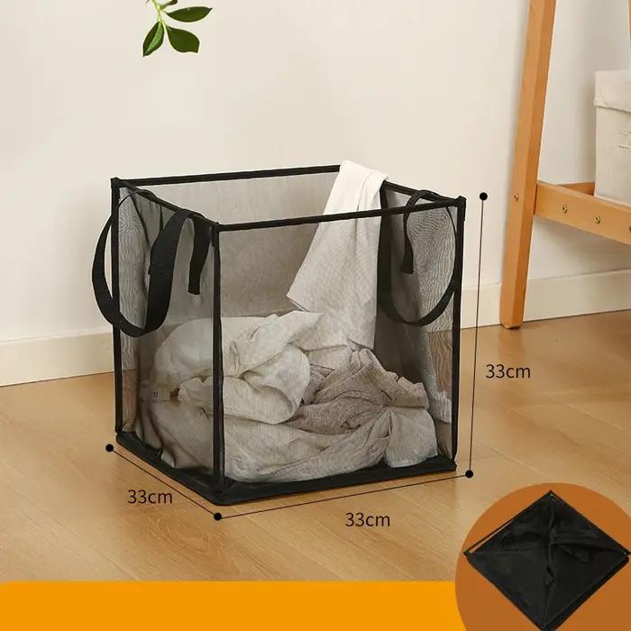 Panier à linge pliant, organisateur pour vêtements sales, salle de bain, sac de rangement en maille, panier de rangement pour vêtements ménagers