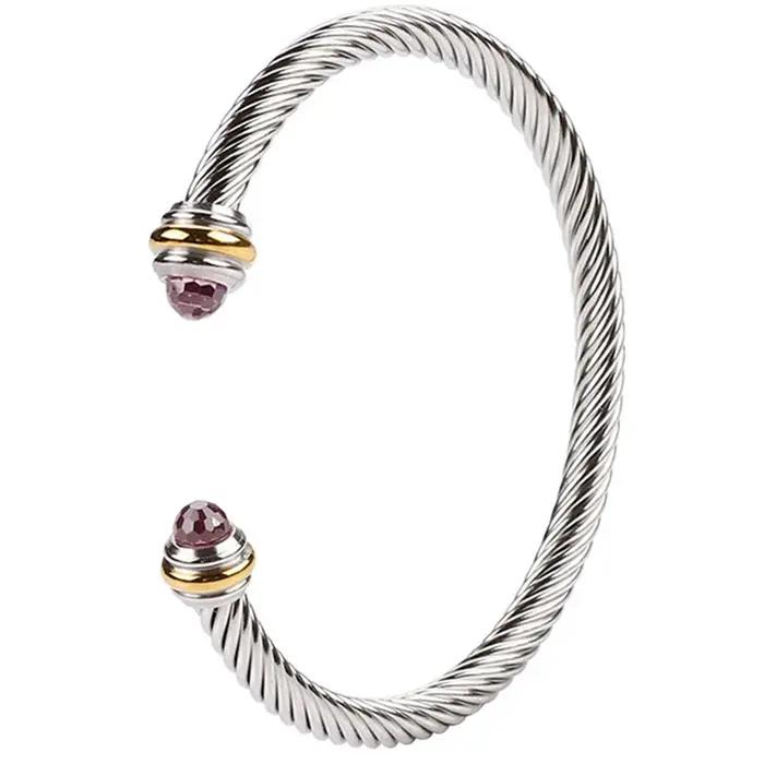 Bracelet Chic en Acier Populaire avec Pierres Précieuses pour Femmes Occasions Spéciales Géométrique Blanc Gris Rouge Noir Vert