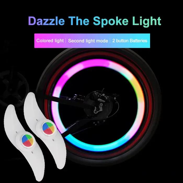 Lumière colorée pour roue de vélo, étanche, VTT, balance, lampe de vélo, LED, voyants flash iopathiq