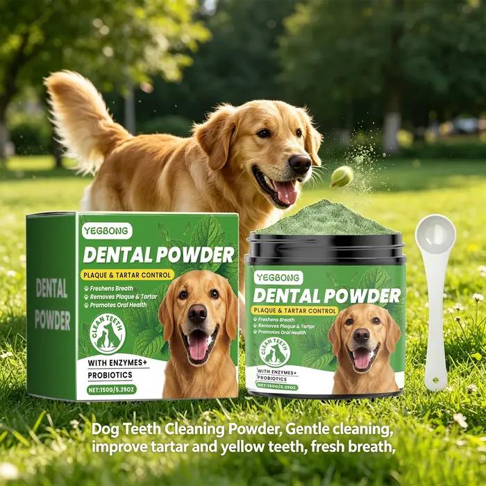 Poudre dentaire pour animaux de compagnie 150g Enzymes et probiotiques Contrôle de la plaque et du t